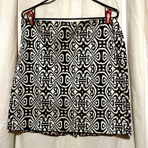 Jones New York Brown & Cream Skort Wonens Sz 14p Zip Side